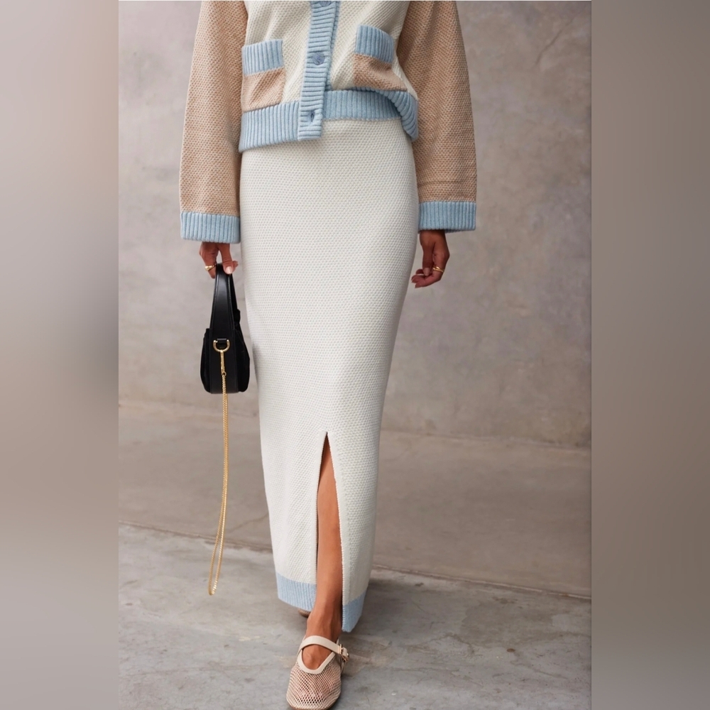 NWT Sancia Jalie Knit Cream High-Waisted Pencil Skirt XS